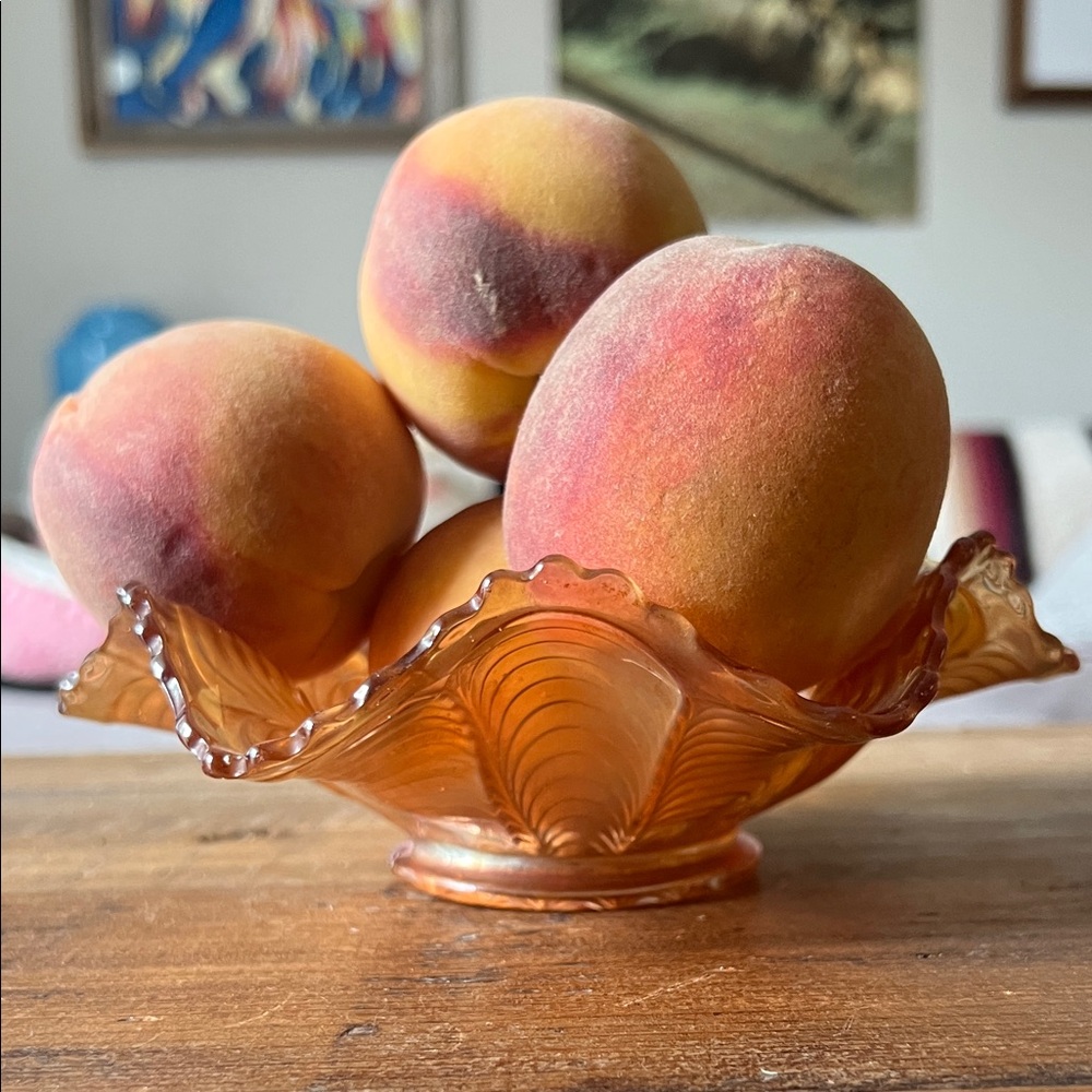 Vintage Carnival Glass Fruit Bowl